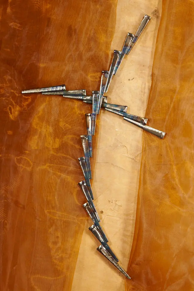 18 Nail Cross Jeweled Steel by Broussard