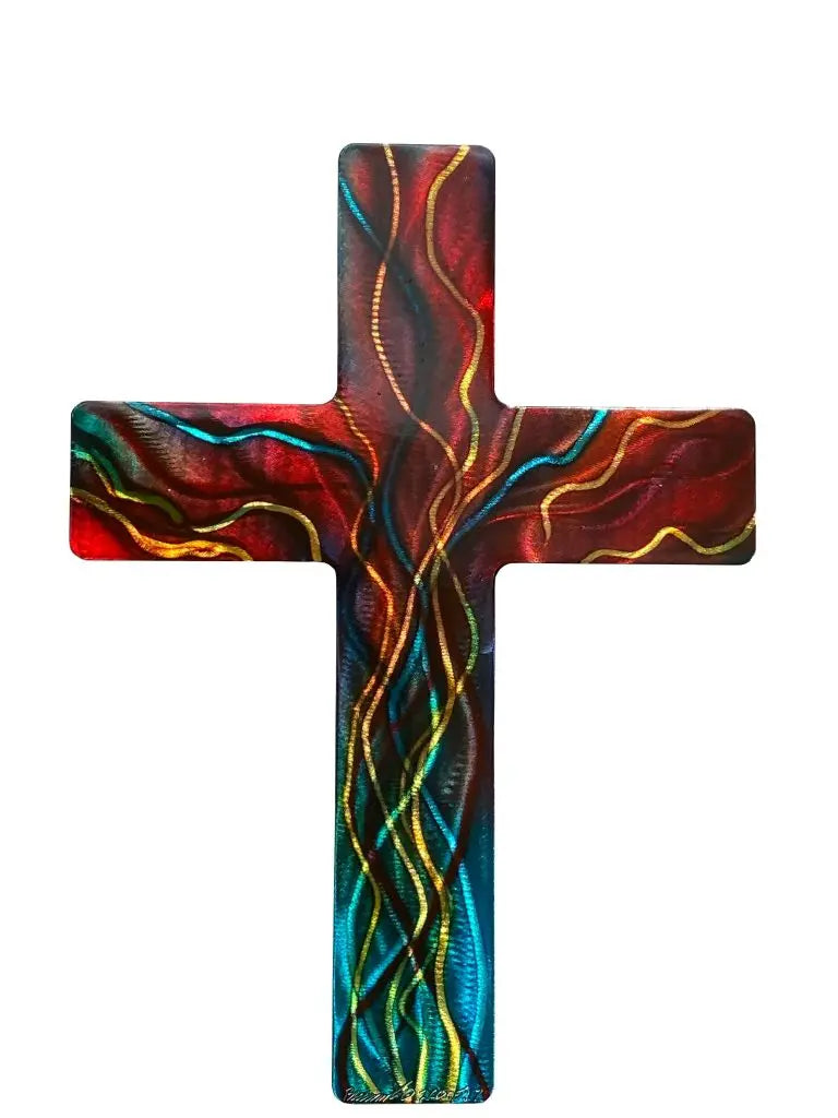 Fire Cross Jeweled Steel by Broussard