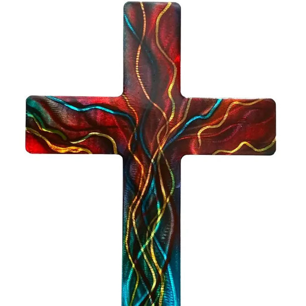 Fire Cross Jeweled Steel by Broussard