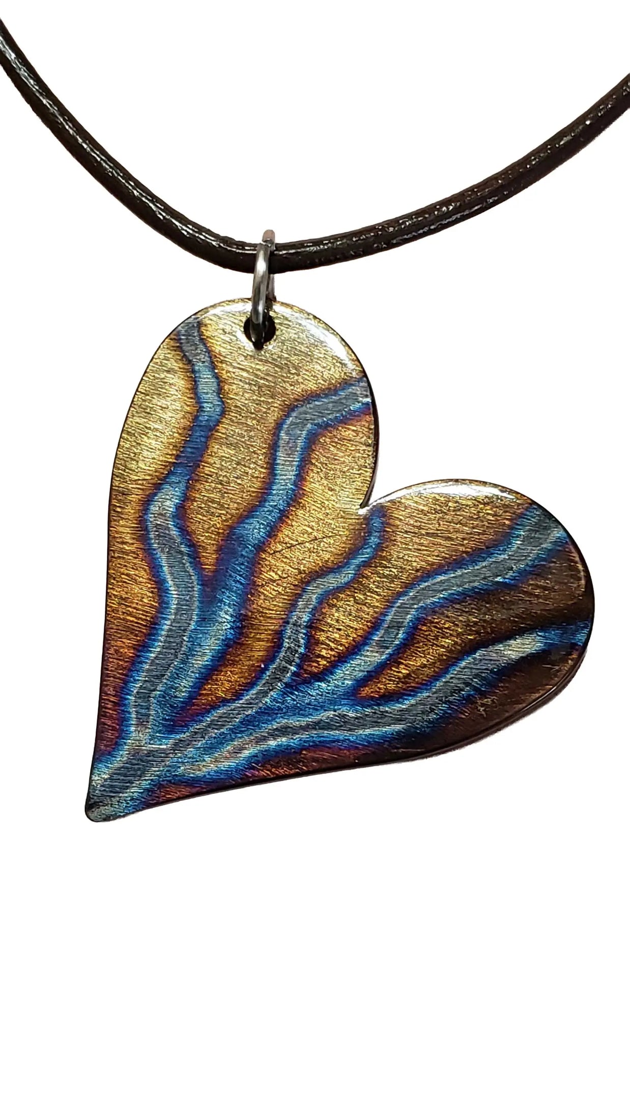 Flame Heart Pendant Jeweled Steel by Broussard