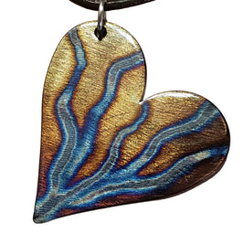 Flame Heart Pendant Jeweled Steel by Broussard
