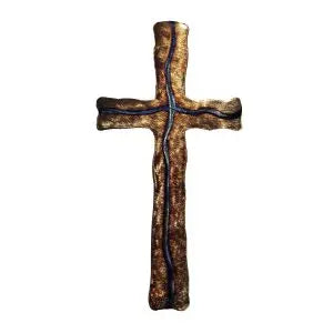 Narrow Road Wall Cross Jeweled Steel by Broussard