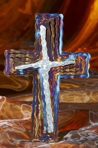 Spiral Cross Jeweled Steel by Broussard