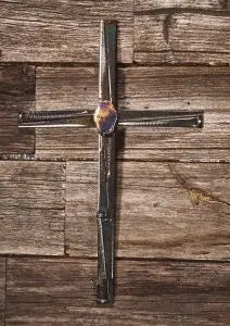 10 Nail Cross Jeweled Steel by Broussard